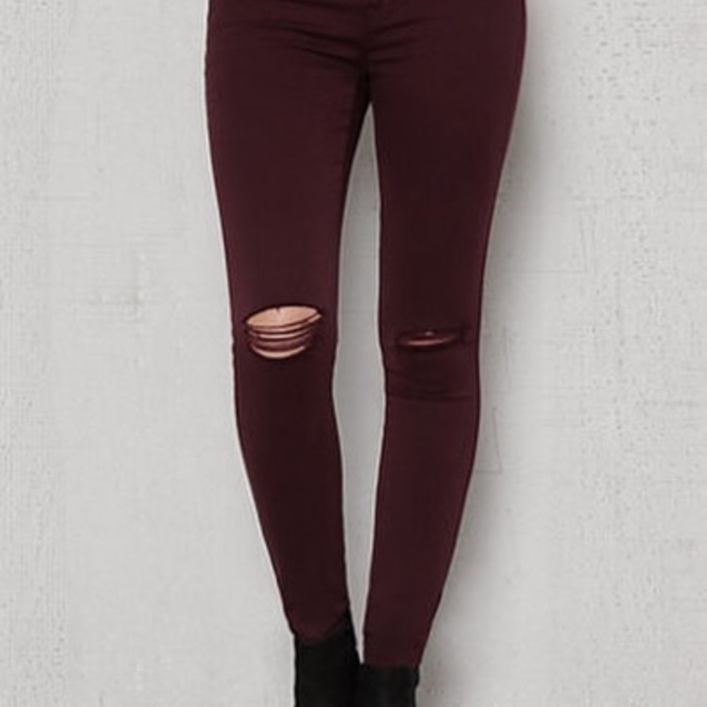 PACSUN BURGUNDY JEANS